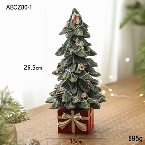 Resin <b>Mini</b> <b>Christmas</b> <b>Tree</b> Tabletop Ornaments, Small Xmas <b>Tree</b> Figurines Scene Decor for Window Display Home Desktop Holiday Gift - Product Image 5