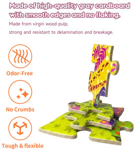 <span class=keywords><strong>Puzzle</strong></span> en bois d'<span class=keywords><strong>animaux</strong></span> <span class=keywords><strong>sauvages</strong></span> personnalisé de qualité supérieure, 24-72 pièces, découpe au laser, bois d'érable, revêtement laqué brillant, vente en gros OEM, jouet pour enfants, cadeau - Product Image 4