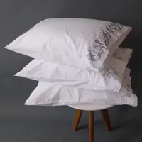 Funda de almohada de algodón 100% de lujo con bordado