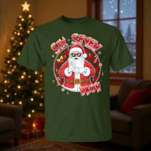 Santa Says Six Seven 6 7 Gen Z Meme T-shirt humoristique de Noël - Product Image 3