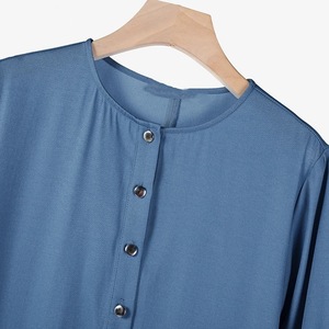 R-552 Elegante Abaya Musulmana Taglie Forti Vestito Casual in Denim a Maniche Lunghe con Stile Hijab XXL dal Medio Oriente - Product Image 6