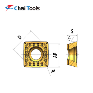 Insertos de 4 bordes de carburo de tungsteno de fresado CNC serie SVKT con ángulo de <span class=keywords><strong>rastrillo</strong></span> positivo grande - Product Image 2