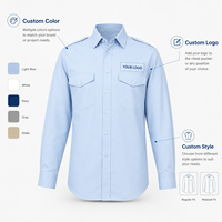 Camisa de Trabajo Personalizada de Manga Larga con Epaulettes, Doble Bolsillo en el Pecho, Corte Regular Relajado, Logotipo Bordado/Estampado, Uniforme para Personal