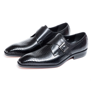 Chaussures italiennes à bout pointu pour homme, en cuir véritable, style Oxford, pour mariage, soirée, cérémonie, affaires, avec ceinture - Product Image 2