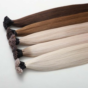 Extensions de cheveux humains de qualité salon, vierges européennes, cuticules alignées, à pointes plates pré-collées, qualité supérieure, double tirage, avec fixation à la kératine - Product Image 6