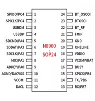 Chip MP3 Serie N8900, Chip Bluetooth MP3, Chip Personalizado de Fábrica OEM, Compatible con Decodificación MP3 WAV para Electrodomésticos, Chip Bluetooth