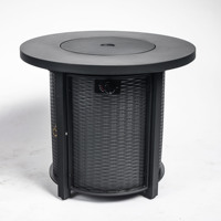 [Stock US] Table de feu au propane moderne en acier noir thermolaqué de 30 pouces avec foyer de 40 000 BTU, livraison rapide, MOQ US 1