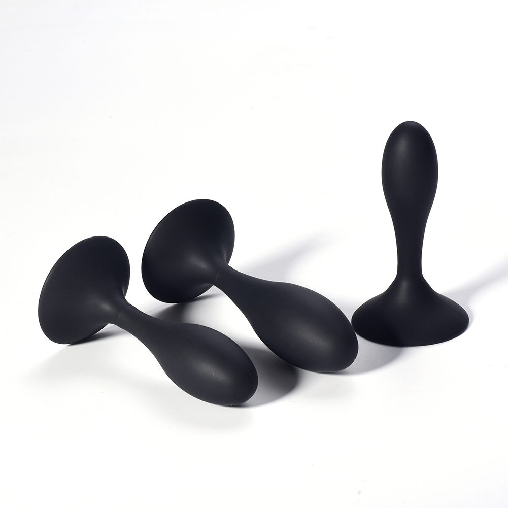 Los juguetes de envío del sexo anal del silicón del descenso riegan el sistema anal del enchufe del Massager del diseño del descenso del enchufe anal negro del extremo