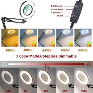 <span class=keywords><strong>Loupe</strong></span> de bureau pliable tricolore à clipser avec lumière LED pour <span class=keywords><strong>broderie</strong></span>, apprentissage et travaux d'entretien - Product Image 6