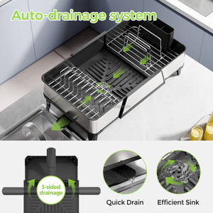 Escurridor de Platos Plegable WIREKING, Organizador de Encimera de Cocina, Estante para Platos de Acero Inoxidable, Multifuncional, para Colocar Sobre el Fregadero - Product Image 5
