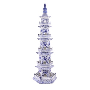 RZKR03-110cm porcelaine Pogoda céramique bleu et blanc tour Sculpture sculpture ornements <span class=keywords><strong>Art</strong></span> céramique créatif 110cm de haut - Product Image 1
