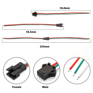 Jst SM 3-pin LED ánh sáng dây điện uốn thiết bị đầu cuối kết nối nam nữ cắm dây nịt Cáp Adapter cho điện tử - Product Image 1