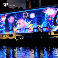 Projection interactive 3D d'architecture ancienne en extérieur, spectacle de lumière holographique sur façade