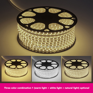 220V SMD 5730 <span class=keywords><strong>LED</strong></span> bande lumineuse 72 120 <span class=keywords><strong>LED</strong></span> extérieur étanche IP67 PVC corps trois couleurs éclairage <span class=keywords><strong>Led</strong></span> bande avec télécommande IR - Product Image 4