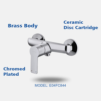 Robinet de douche mural en laiton pour salle de bain, eau chaude et froide
