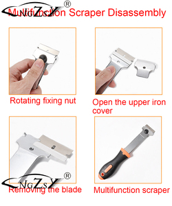 Herramienta de limpieza de vidrio, raspador de eliminación de pegatinas, raspador de afeitar de mango largo E47O - Product Image 6