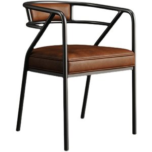<span class=keywords><strong>Chaise</strong></span> de salle à manger en métal de style nordique avec dossier, accoudoirs et coussin rembourré - Product Image 5