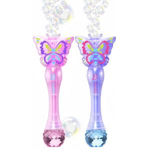 EPT Schmetterlings-Seifenblasenstab mit LED-Lichtern & Musik, Sommer-Outdoor-Seifenblasen-Spielzeug für Mädchen, Kindergeburtstags-Geschenk - Product Image 1