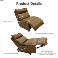 Canapé inclinable moderne de luxe sans accoudoirs, fonctionnel, pour hôtel, bureau, salon, fauteuil inclinable électrique en cuir