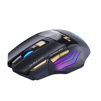 Souris de jeu sans fil silencieuse rechargeable avec 7 touches, lumière respirante colorée, 2.4G, fournie directement par le fabricant