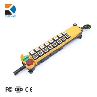 Télécommande de grue sans fil RF en plastique à 16 canaux F21-16D avec interrupteur, étanche IP65, 20-500V, portée de 100m