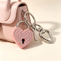 Nouveau Cadenas Mini Classique en Alliage de Zinc en Forme de Cœur, Breloque Cœur Pêche pour Sacs et Bagages