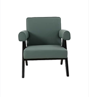 Fauteuil d'appoint design pour hôtel, chaise longue rembourrée avec structure en bois architecturale pour projet FF&E hôtelier