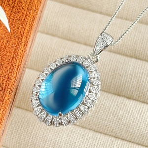 Wholesale Eco-friendly Copper Oval Cut 13*18mm Blood Red Cubic Zirconia Smooth Necklace and Ring Set Vintage Jewelry Set - Product Image 5