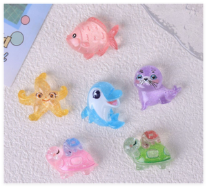 Juguetes para niños Tiny Cute Mini Small Cartoon Resin Turtle Sea Star <span class=keywords><strong>Dolphin</strong></span> <span class=keywords><strong>Fish</strong></span> Ocean Sand Play Figure Diy Charms Creature Figurine - Product Image 3