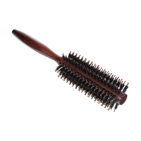 Salon de coiffure antistatique mélange brosse à cheveux poils de sanglier baril brosse manche en bois nylon brosse ronde peigne