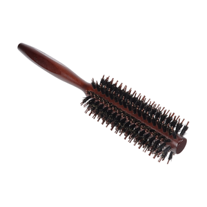 LOGOTIPO personalizable Mango de madera original Cerdas de jabalí Nailon Cepillo redondo mixto Salón de Casa Cepillo profesional para rizar el cabello - Product Image 5