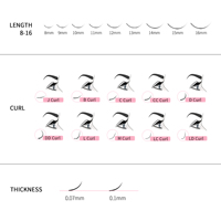 Extensions de cils YY Lashes 3D 4D 5D, forme étroite, volume, bouquets pré-faits, plateaux de faux cils, sans cruauté, naturels, longs, faits à la main
