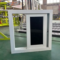 Fenêtre coulissante en PVC avec moustiquaire, double vitrage et rail à roulettes pour cuisine, balcon, résistante aux intempéries, certifiée CE