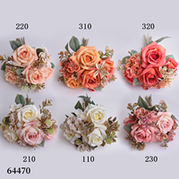 Rétro Automne Floral Design Hortensia Bulgare Rose Bouquet Nouvel An Halloween Noël Maison Mariage Décor Fleurs Artificielles