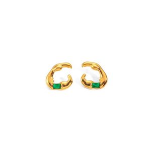 <b>Crystal</b> <b>Earrings</b> PVD Gold Plated 316L Stainless Steel Sustainable Resistant <b>Studs</b> - Product Image 1