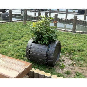 Molde plástico para Wood Grain Flower Bucket Pré-fabricado Jardim Concreto Decorativo Grande Plantador Flower Pot Moldes Plásticos para Venda - Product Image 6