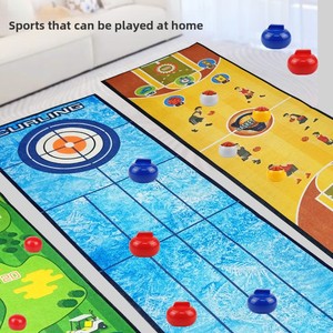 Jeu <span class=keywords><strong>de</strong></span> curling <span class=keywords><strong>de</strong></span> table portable, <span class=keywords><strong>tapis</strong></span> <span class=keywords><strong>de</strong></span> curling enroulable, jeu <span class=keywords><strong>de</strong></span> <span class=keywords><strong>glisse</strong></span> <span class=keywords><strong>de</strong></span> pierres, jeu d'interaction parent-enfant, fabrication sur mesure - Product Image 5