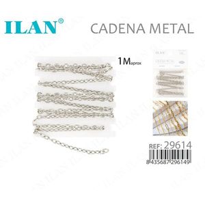 Cadena Metálica ILAN de 1M con Acabado en Rodio para la Elaboración de Joyería - Product Image 1