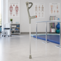Déambulateur en alliage d'aluminium réglable avec support pour le bras, aide à la marche pour personnes âgées, pour les escaliers et la marche quotidienne en extérieur