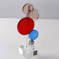 Accessoires de table modernes, cercle coloré, autres décorations de luxe en cristal pour la maison