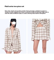 Ensemble deux pièces à carreaux en lin rétro jupe trapèze à la mode et chemise droite taille ensemble de printemps avec haut tissé ensembles élégants