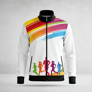 Chaqueta Deportiva Ligera Personalizada al por Mayor para Maratón, Corte Ajustado, con Cierre, Chaqueta Larga para Entrenamiento - Product Image 3