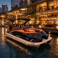 Bateau ponton sportif haut de gamme S-22A, bateau ponton de luxe en aluminium, capacité de 12 personnes, arche sportive électrique, croisière familiale