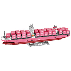 JJ9217 <b>Plastic</b> Building <b>Blocks</b> Cargo Ship 1446 Pieces DIY Assembly Model for Youth Brain-Boosting Toy - Product Image 1
