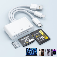 Lecteur de carte pour téléphone portable, lecteur de carte externe multifonction personnalisé avec ports USB-AType-C vers SD/TF/XD pour appareils photo reflex numériques USB 2.0