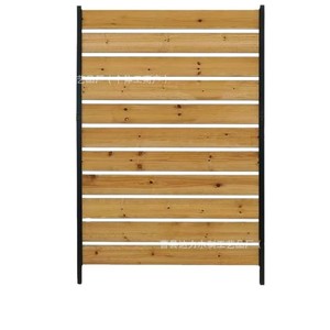 Clôture en lattes de bois rectangulaire, résistante à la décomposition, écrans d'intimité pour jardin extérieur, support en métal - Product Image 5