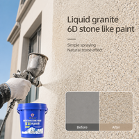 Nouvelle peinture acrylique professionnelle effet pierre liquide pour murs extérieurs, application au pistolet, revêtement granitique