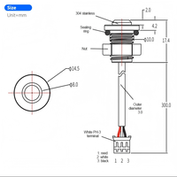 Sonde de niveau flottante WMSR-CL-71 pour chaudières industrielles/réservoirs d'eau/huile ; interrupteur de niveau d'eau avec protection contre le niveau bas CE