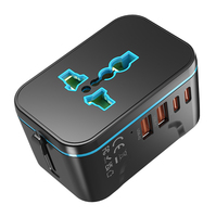 Adaptador de viaje universal de tamaño de bolsillo 2025 Carga rápida de 4 puertos Enchufe de 2 de 2 de 2 puertos con enchufe Uso internacional 110V-220V
