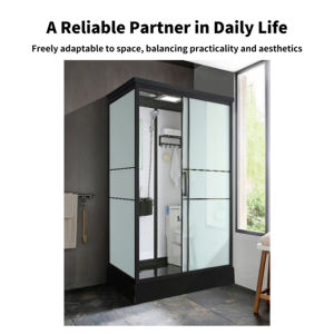 <span class=keywords><strong>Cabine</strong></span> de douche intégrée YITE, salle de bain tout-en-un, séparation sec-humide, anti-explosion, cadre rectangulaire de 8 mm, <span class=keywords><strong>toilettes</strong></span> extérieures - Product Image 4